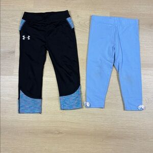 Periwinkle Blue w/ Bows Crop Leggings (5) & Under Armour Active Leggings (6)